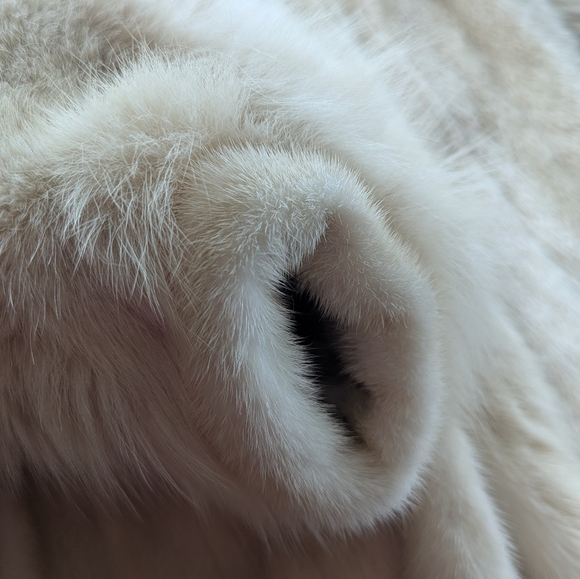 Vintage Rovalia Ivory Mink & Fox Fur Stroller Coat | Size M 6–8 Heirloom Luxury - Picture 8 of 11